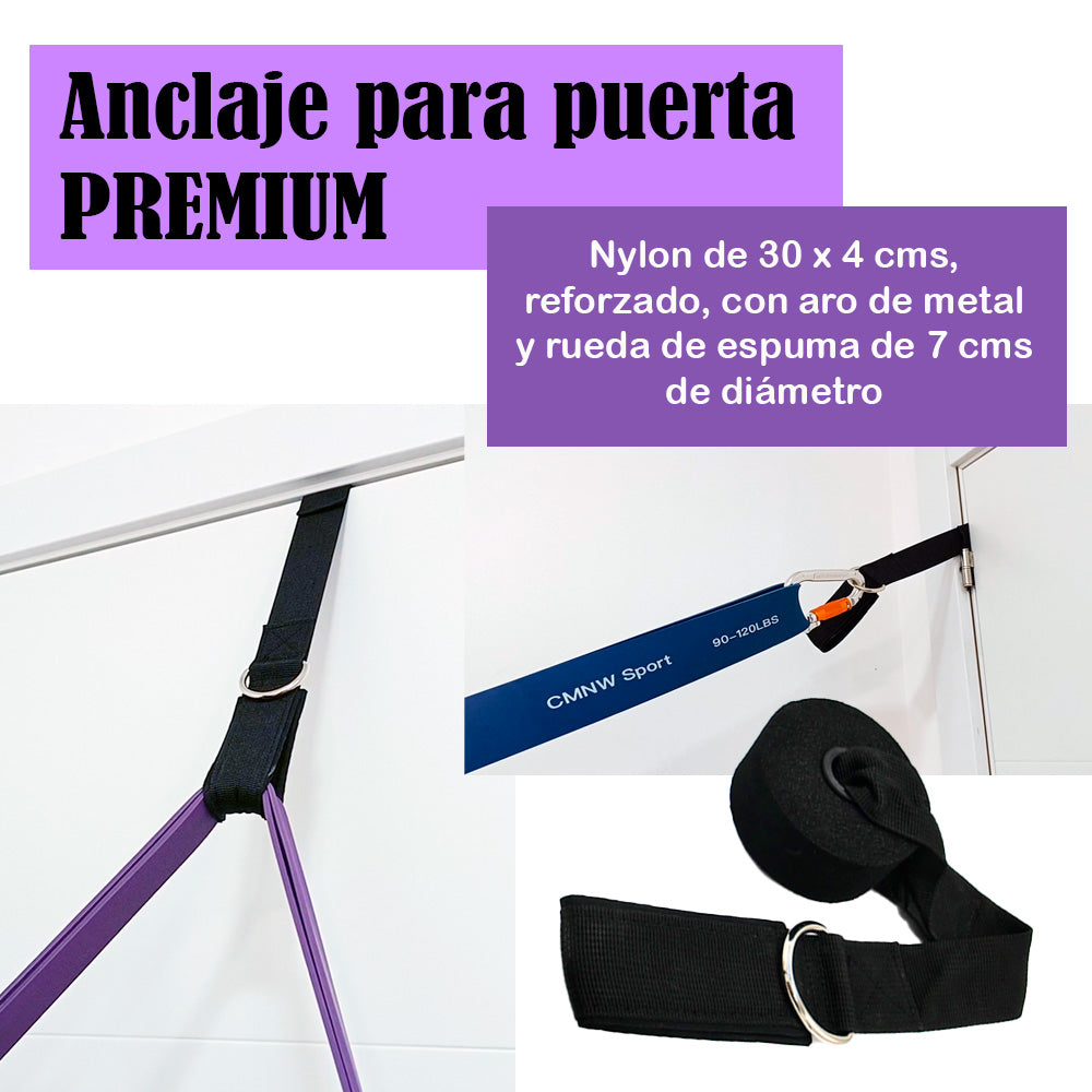 .CMNW Kit completo de entrenamiento 42 piezas. Incluye: 13 bandas elásticas, 3 Anclajes de pared, 1 Anclaje de puerta, 2 Asas, 2 Tobilleras y 1 Cuerda de saltar